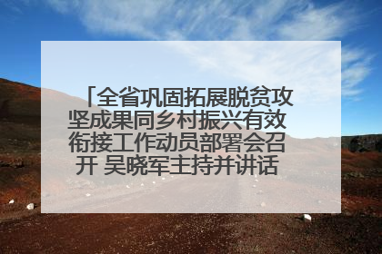 全省巩固拓展脱贫攻坚成果同乡村振兴有效衔接工作动员部署会召开 吴晓军主持并讲话 罗东川作安排部署