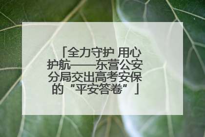 全力守护 用心护航——东营公安分局交出高考安保的“平安答卷”