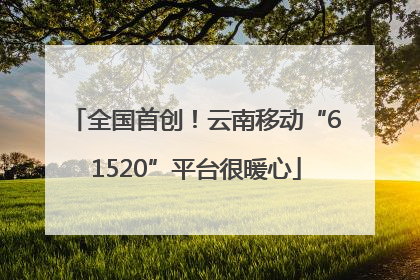 全国首创!云南移动“61520”平台很暖心