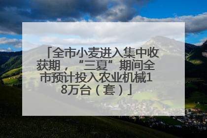 全市小麦进入集中收获期，“三夏”期间全市预计投入农业机械18万台（套）