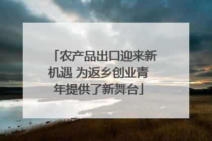 农产品出口迎来新机遇 为返乡创业青年提供了新舞台