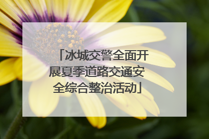 冰城交警全面开展夏季道路交通安全综合整治活动