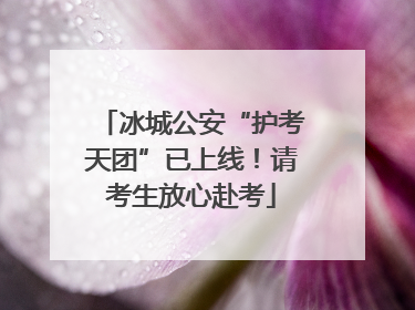 冰城公安“护考天团”已上线！请考生放心赴考