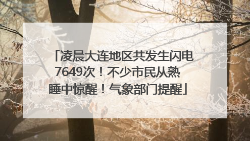 凌晨大连地区共发生闪电7649次！不少市民从熟睡中惊醒！气象部门提醒