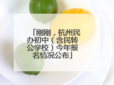 刚刚，杭州民办初中（含民转公学校）今年报名情况公布
