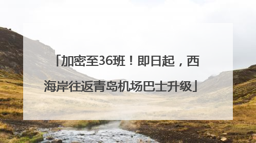 加密至36班！即日起，西海岸往返青岛机场巴士升级