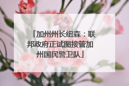 加州州长纽森：联邦政府正试图接管加州国民警卫队