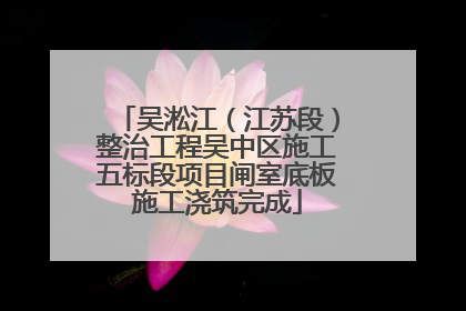 吴淞江（江苏段）整治工程吴中区施工五标段项目闸室底板施工浇筑完成