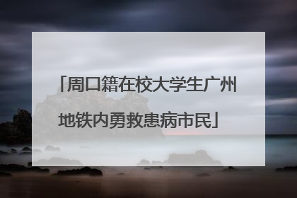 周口籍在校大学生广州地铁内勇救患病市民