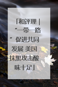 和评理｜“一带一路”促进共同发展 美国抹黑攻击酸味十足