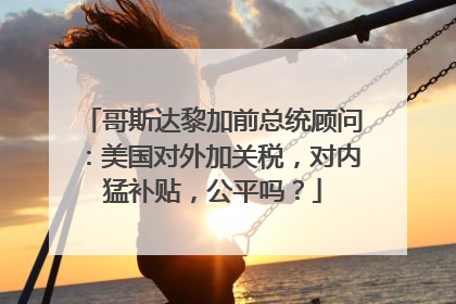 哥斯达黎加前总统顾问：美国对外加关税，对内猛补贴，公平吗？