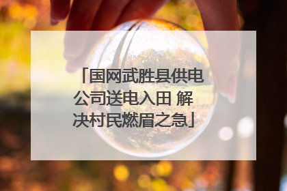 国网武胜县供电公司送电入田 解决村民燃眉之急