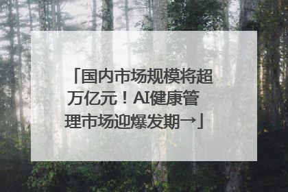 国内市场规模将超万亿元！AI健康管理市场迎爆发期→