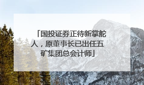 国投证券正待新掌舵人，原董事长已出任五矿集团总会计师