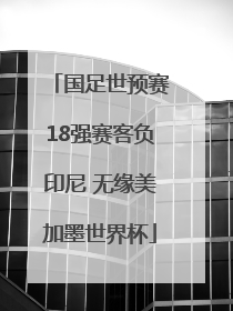 国足世预赛18强赛客负印尼 无缘美加墨世界杯