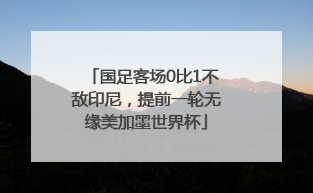 国足客场0比1不敌印尼，提前一轮无缘美加墨世界杯
