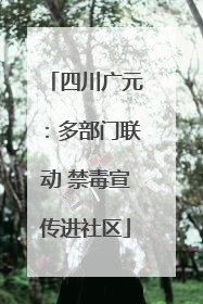 四川广元：多部门联动 禁毒宣传进社区