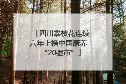 四川攀枝花连续六年上榜中国康养“20强市”