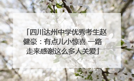 四川达州中学优秀考生赵健豪：有点儿小惊喜 一路走来感谢这么多人关爱