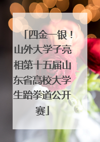四金一银！山外大学子亮相第十五届山东省高校大学生跆拳道公开赛