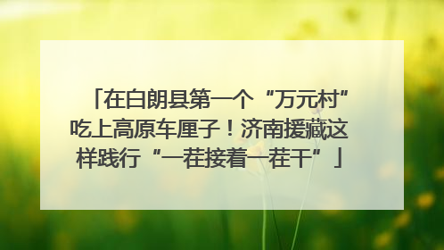 在白朗县第一个“万元村”吃上高原车厘子！济南援藏这样践行“一茬接着一茬干”