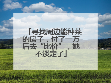寻找周边能种菜的房子，付了一万后去“比价”，她不淡定了