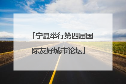 宁夏举行第四届国际友好城市论坛