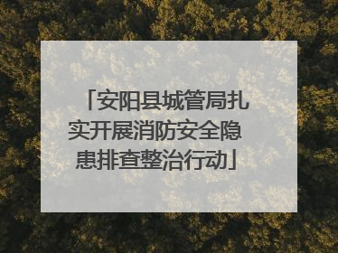 安阳县城管局扎实开展消防安全隐患排查整治行动