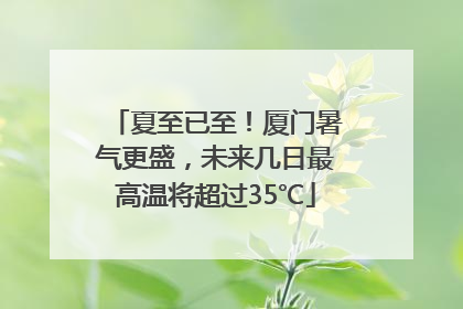 夏至已至！厦门暑气更盛，未来几日最高温将超过35℃