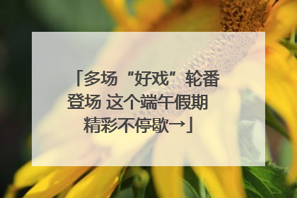 多场“好戏”轮番登场 这个端午假期精彩不停歇→