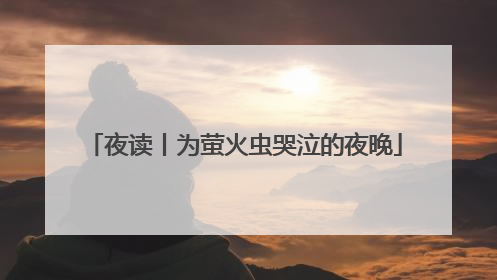 夜读丨为萤火虫哭泣的夜晚