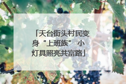 天台街头村民变身“上班族” 小灯具照亮共富路