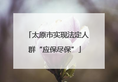 太原市实现法定人群“应保尽保”