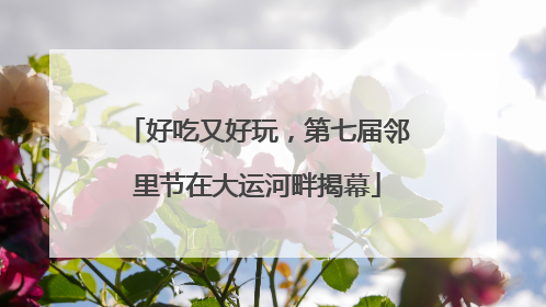 好吃又好玩，第七届邻里节在大运河畔揭幕
