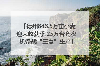 德州846.5万亩小麦迎来收获季 25万台套农机备战“三夏”生产