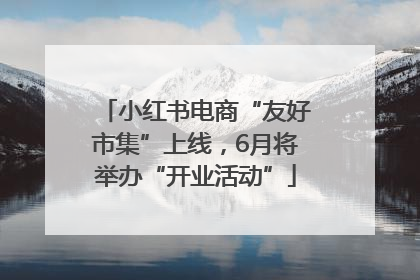 小红书电商“友好市集”上线，6月将举办“开业活动”