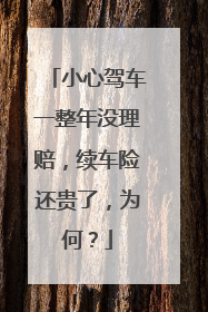 小心驾车一整年没理赔，续车险还贵了，为何？