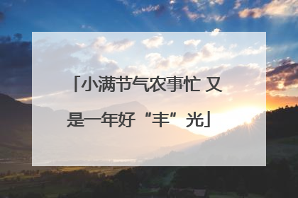 小满节气农事忙 又是一年好“丰”光