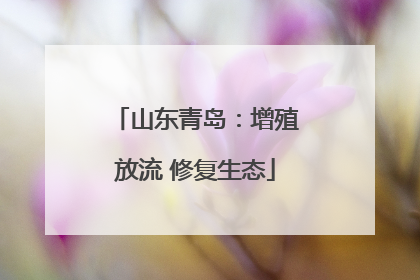 山东青岛:增殖放流 修复生态