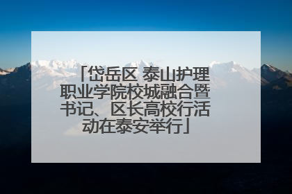 岱岳区 泰山护理职业学院校城融合暨书记、区长高校行活动在泰安举行