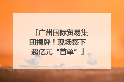 广州国际贸易集团揭牌！现场签下超亿元“首单”