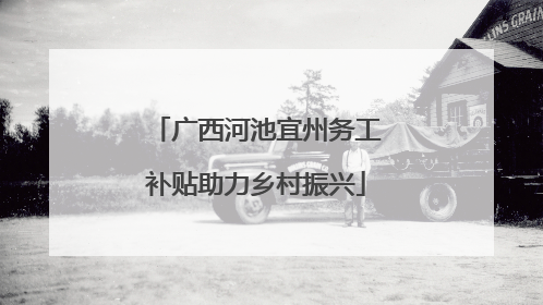 广西河池宜州务工补贴助力乡村振兴