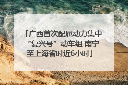 广西首次配属动力集中“复兴号”动车组 南宁至上海省时近6小时