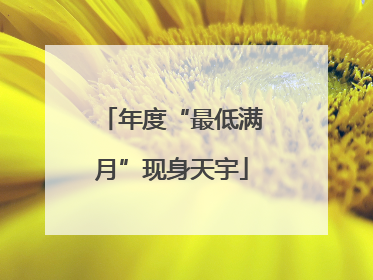 年度“最低满月”现身天宇