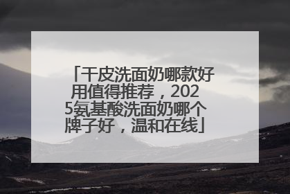 干皮洗面奶哪款好用值得推荐，2025氨基酸洗面奶哪个牌子好，温和在线