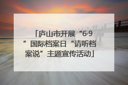 庐山市开展“6·9”国际档案日“请听档案说”主题宣传活动