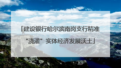 建设银行哈尔滨南岗支行精准“浇灌”实体经济发展沃土