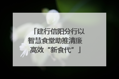 建行信阳分行以智慧食堂助推清廉高效“新食代”
