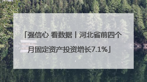 强信心 看数据丨河北省前四个月固定资产投资增长7.1%