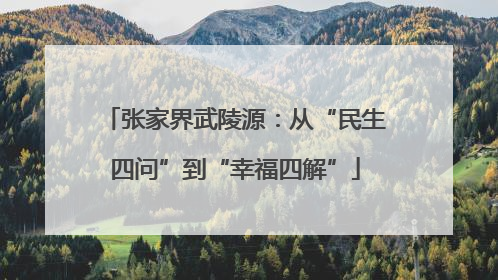 张家界武陵源：从“民生四问”到“幸福四解”